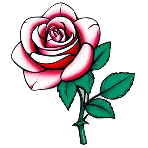 Neo Traditional Rose Tattoo Sketch PNG 05252024 PNG