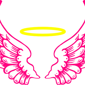 Neon Angel Haloand Wings PNG
