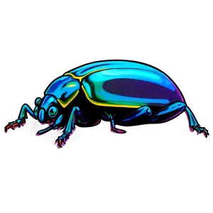 Neon Beetle Art PNG Lfd1
