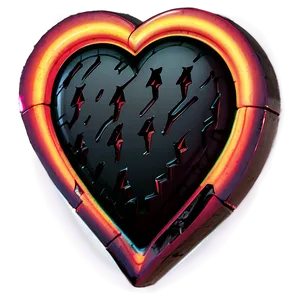 Neon Black Broken Heart PNG 43