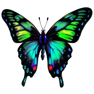 Neon Black Butterfly PNG Ppx