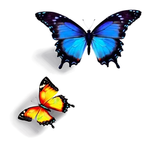 Neon Blue Butterflies PNG 06132024 PNG