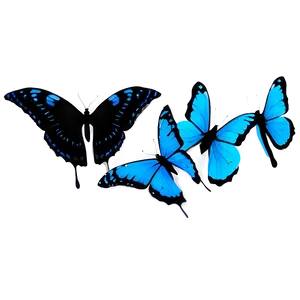 Neon Blue Butterflies PNG 74 PNG