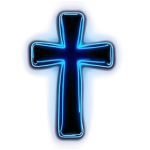 Neon Blue Cross Art Png 06292024 PNG image