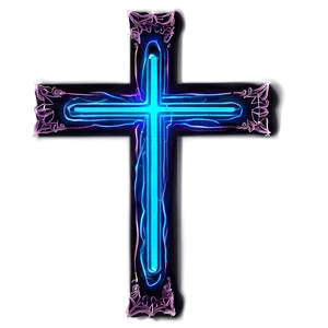 Neon Blue Cross Art Png Cky PNG image