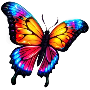 Neon Butterflies PNG 05232024