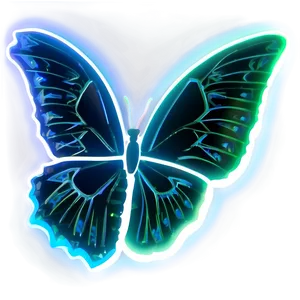 Neon Butterfly Glow PNG Mqb