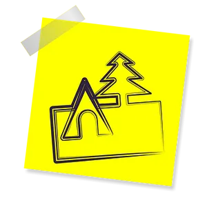 Neon Camping Icon Sticky Note PNG image