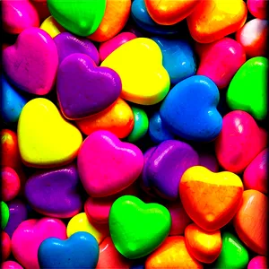 Neon Candy Hearts PNG 06212024 PNG