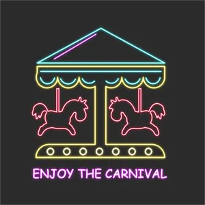 Neon Carnival Ride Sign PNG image