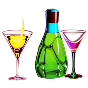 Neon Cocktail Glass PNG Beq PNG