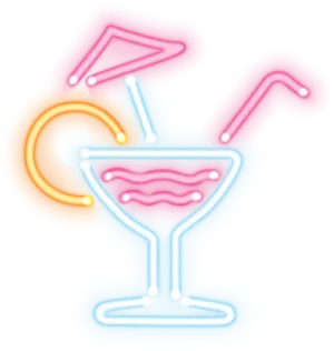 Neon Cocktail Sign PNG image