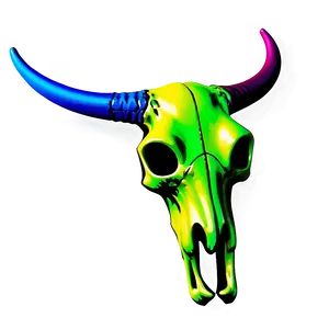 Neon Cow Skull PNG Vjk24 PNG