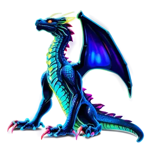 Neon Dragon Clipart PNG 06282024