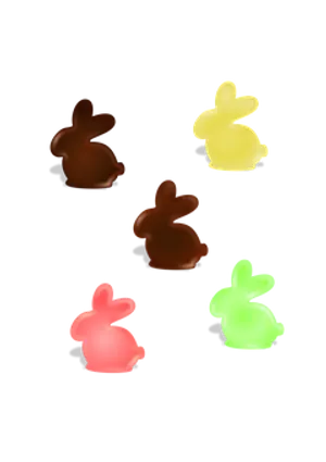 Neon Easter Bunny Silhouettes PNG image