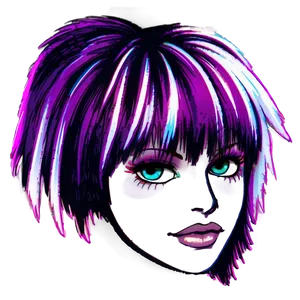 Neon Emo Hair Look PNG Ahn PNG