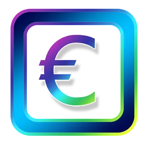 Neon Euro Symbol Icon
