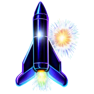 Neon Firework Rocket PNG 06212024