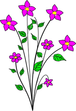 Neon_ Floral_ Pattern_ Black_ Background