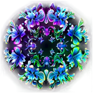 Neon Floral Pattern PNG Ehm6 PNG