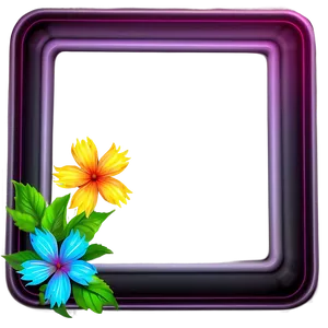 Neon Flower Frame Png 05252024 PNG image