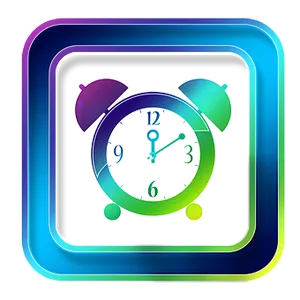Neon Glow Alarm Clock Icon