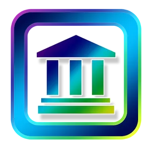 Neon Glow Bank Icon