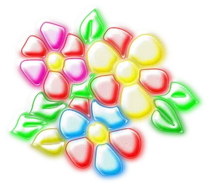 Neon Glow Floral Art
