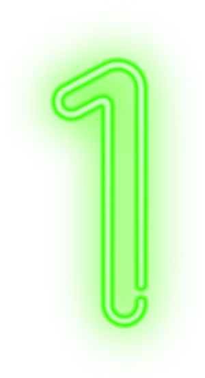 Neon Glow Number One PNG image