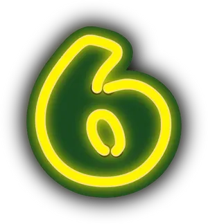 Neon Glow Number6 PNG image