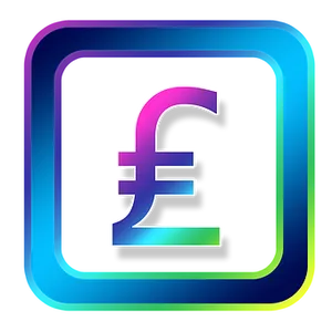 Neon Glow Pound Symbol Icon