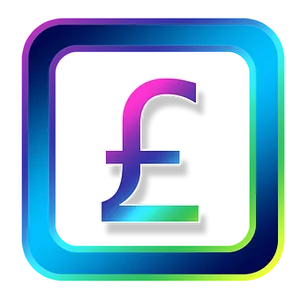 Neon Glow Pound Symbol Icon