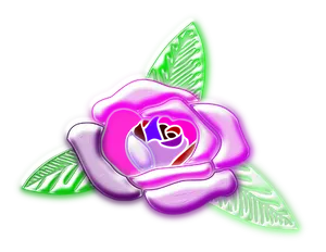 Neon Glow Purple Rose Art