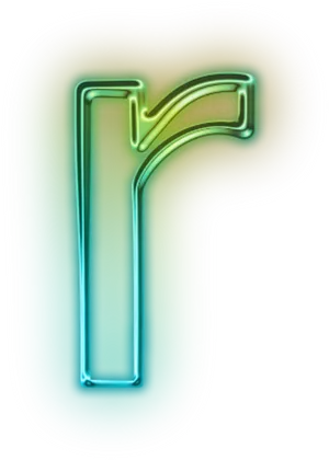 Neon Glow R Letter Symbol PNG image