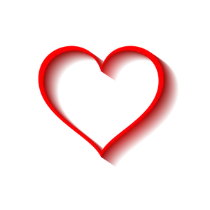 Neon Glow Red Heart PNG image