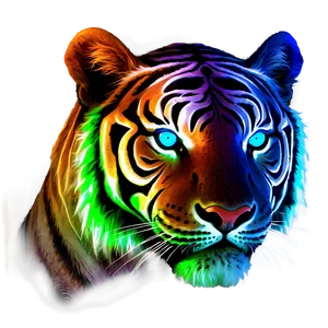 Neon Glow Tiger Face PNG 55 PNG