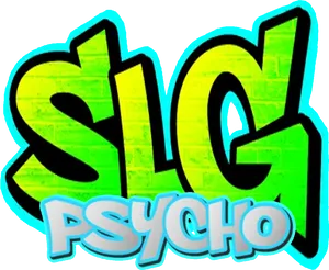 Neon Graffiti Psycho Text PNG