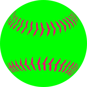 Neon Green Baseballwith Pink Stitches PNG image