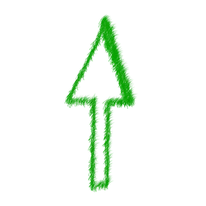 Neon Green Fuzzy Arrow