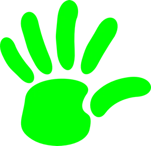 Neon Green Hand Print Clipart PNG image