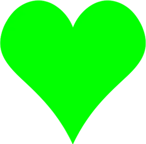 Neon Green Heart Shape PNG