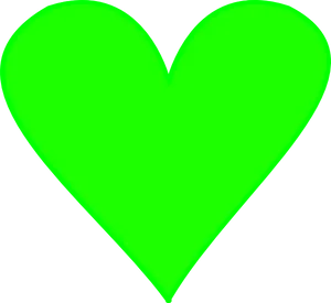 Neon Green Heart Transparent Background.png