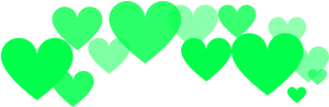 Neon Green Hearts Pattern PNG