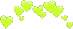 Neon Green Hearts Pattern PNG image