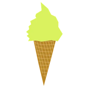 Neon Green Ice Cream Cone