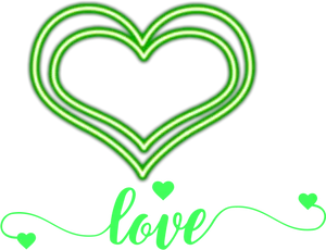 Neon Green Love Heart Sticker PNG image