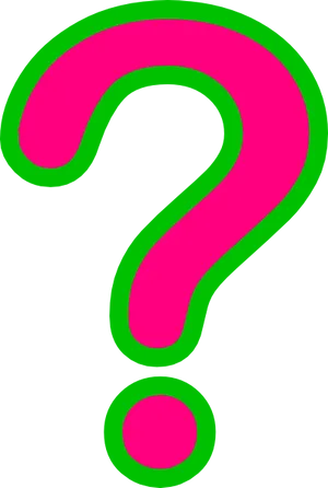 Neon Green Outline Question Mark PNG image