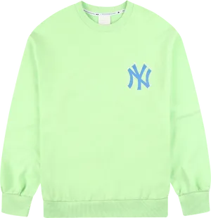 Neon Green Sweatshirtwith Yankees Logo PNG image