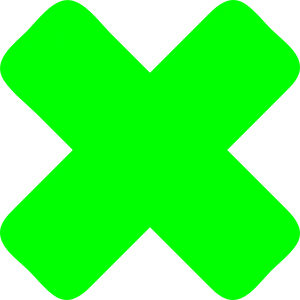 Neon Green Wrong Cross Symbol PNG image