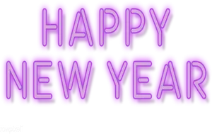 Neon Happy New Year Sign PNG image